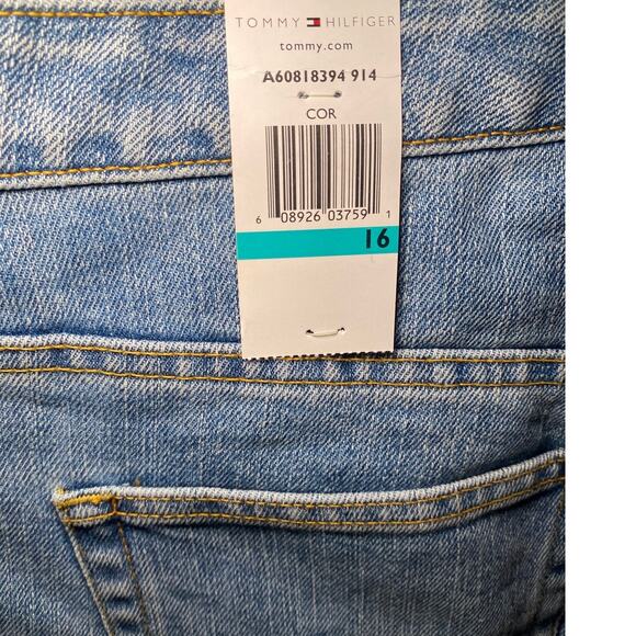 Tommy Hilfiger - Light Wash Cuffed Hipster Jeans - Size 16 - Picture 13 of 16